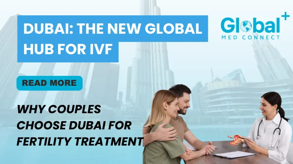 International couple smiling in Dubai with IVF success imagery – representing Dubai as a leading IVF destination.
