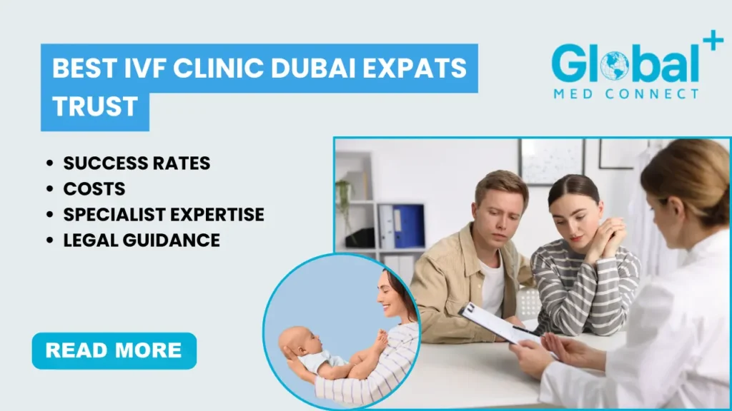 Couple consulting fertility doctor in Dubai IVF clinic – best IVF clinic Dubai expats trust for success rates, treatment costs and specialist expertise comparison