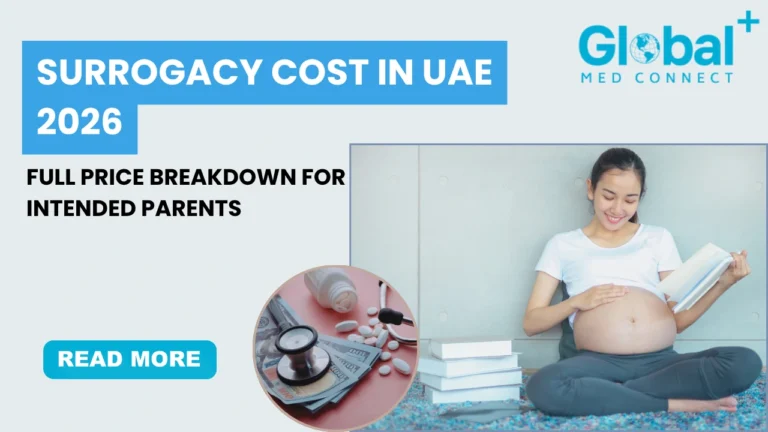 Surrogacy cost in UAE 2026 full breakdown showing pregnant surrogate and medical expenses for intended parents
