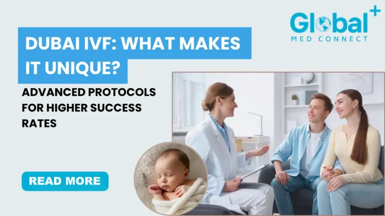 IVF process Dubai showing fertility doctor consulting couple with advanced protocols for higher success rates and newborn baby outcome