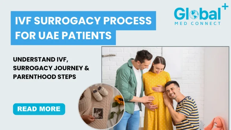 ivf-surrogacy-process-uae-patients-guide-global-med-connect-dubai-uae Couple and surrogate mother during the IVF surrogacy process for UAE patients with fertility treatment and parenthood journey guidance by Global Med Connect